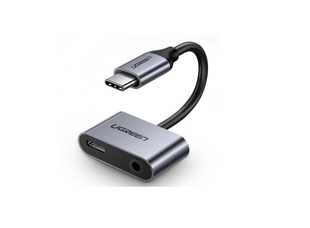 Адаптер UGREEN CM193 50596 2 порта USB-C концентратор + аудиоразъем 3,5 мм