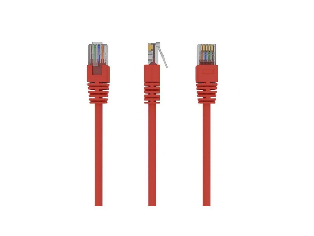 Сетевой кабель с терминалом Gembird Cate5E 0,25м RED UTP PP12-0,25M/R