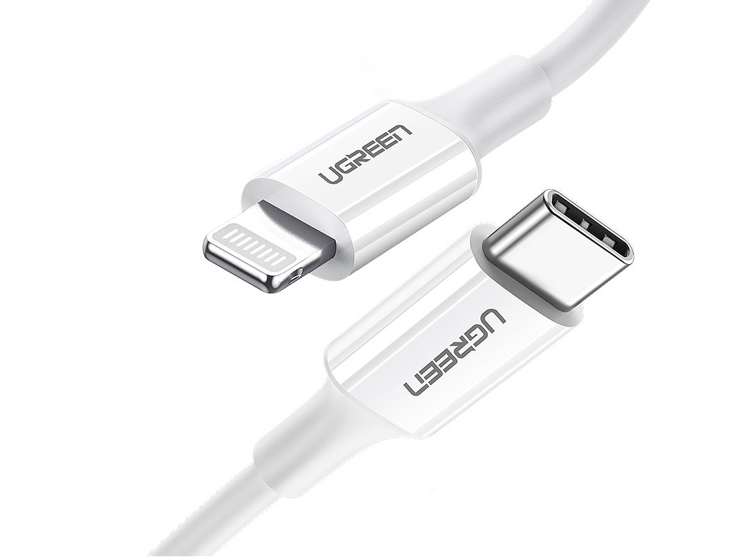 Кабель US171 60747 UGREEN USB-C на Lightning 0,5 м (белый)