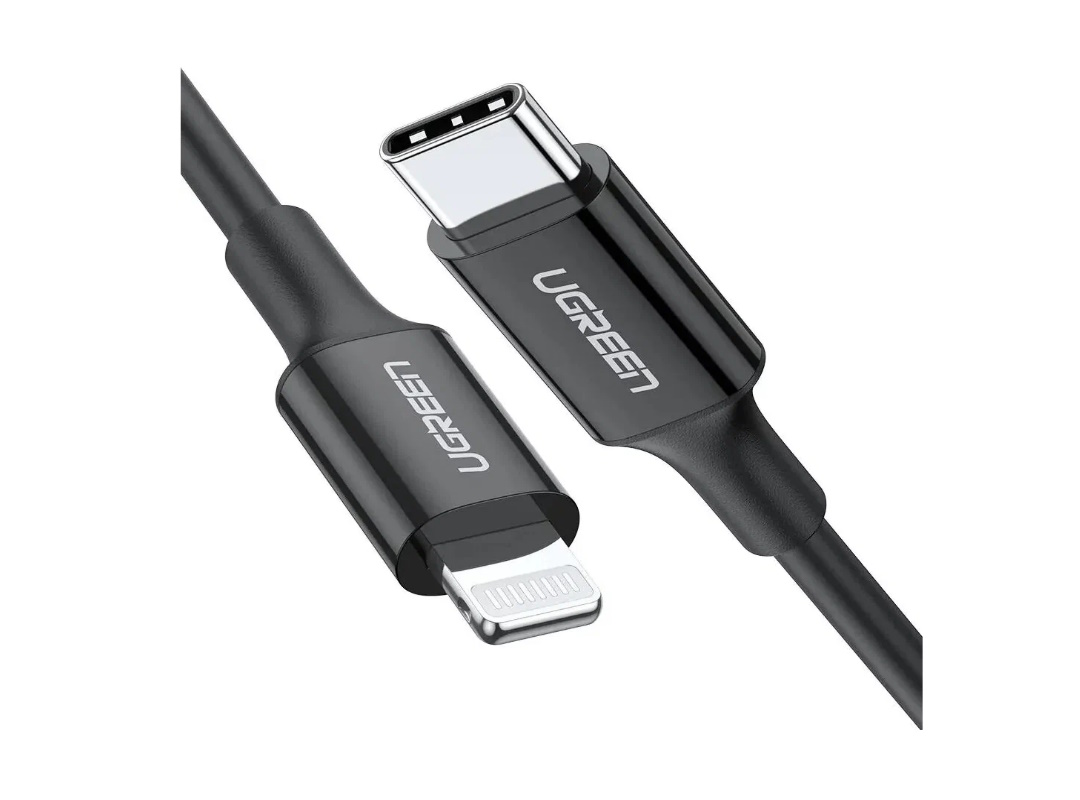 Кабель US171 60751 UGREEN USB-C на Lightning 1 м (черный)