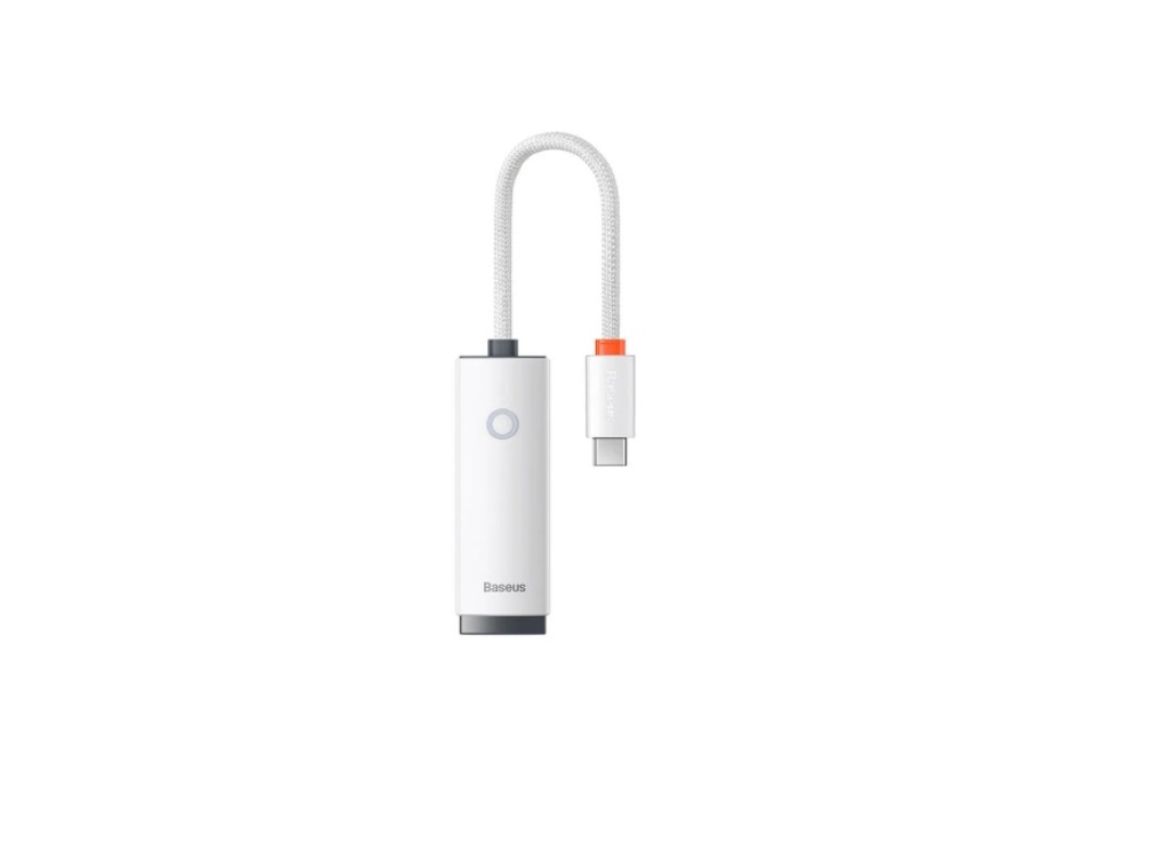 Адаптер Baseus Lite Series Ethernet Type-C к RJ45 LAN, белый (WKQX000302)