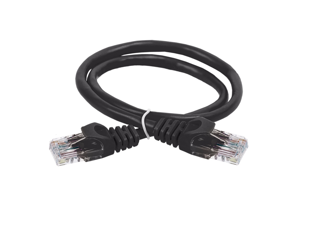 Сетевой кабель с клеммой ITK 0,5м PC09-C5EU-05M Черный