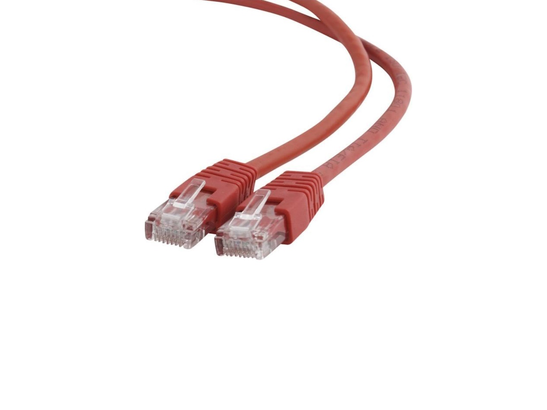 Кабель с клеммой Gembird Cate6U 0,5м UTP PP6U-0,5M/R Красный